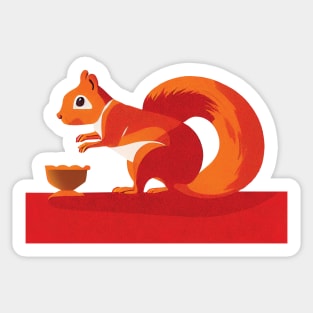 Red Squirrel Art Sticker